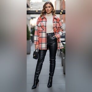 Lulu's Plaid Jacket - Red and Cream